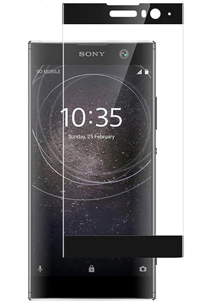Sony Xperia XA2 Tam Kaplama Çerçeveli Tempered Cam