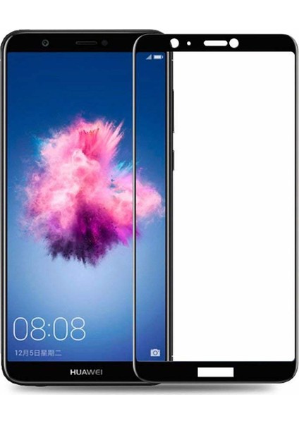 Huawei P Smart Tam Kaplama Çerçeveli Tempered Cam