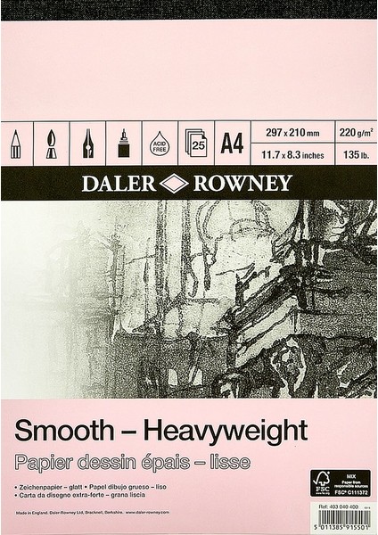 Daler Rowney Smooth Heavyweight Cart Pad A4