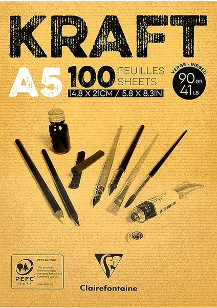 Clrf Kraft Skeç Blok A5 90Gr 100Yp Üst Ypşk