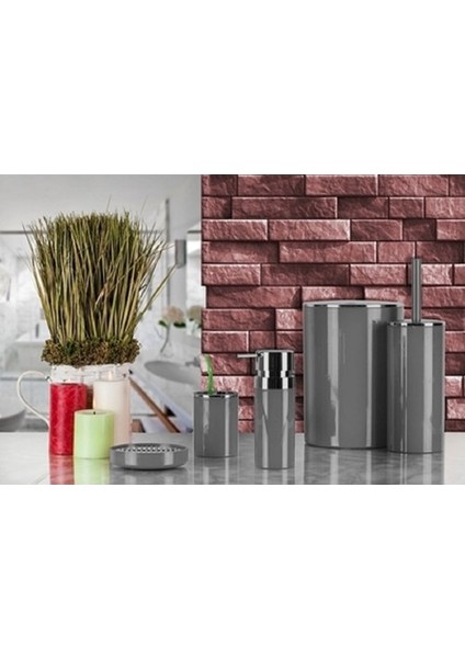 Lenox Gri 5 Parça Banyo Seti