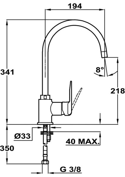 IN 995 FW Kuğu Mutfak Bataryası Beyaz 53995120FW