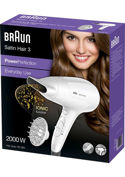 Hd 385 Satin Hair 3 Powerperfection Saç Kurutma Makinesi