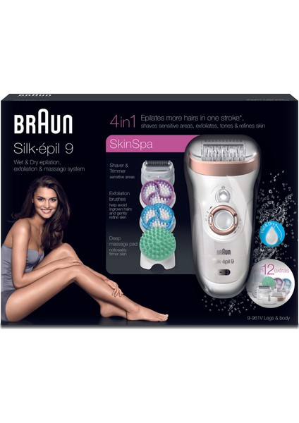 Silk-épil 9 Skinspa Epilatör 9961 V Epilasyon Ve Sonic Peeling Sistemi Islak Ve Kuru