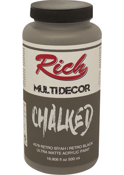 Multi Decor Chalked Akrilik 500ml N:4578 Retro Siyah