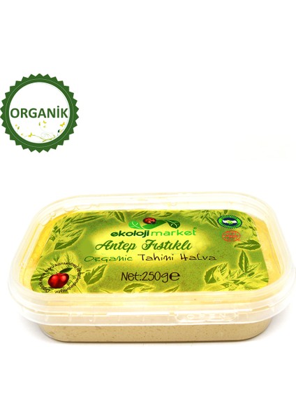 Organik Tahin Helvası Tane Antep Fıstıklı 250 gr