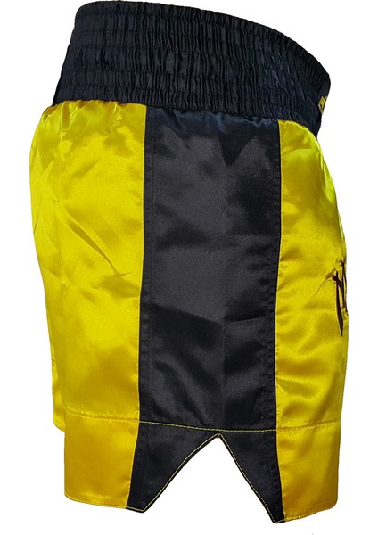 Leon Classic Nakışlı Muay Thai ve Kick Boks Antrenman Şortu Sarı BYL1008