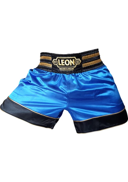 By Leon 1982 Leon Gold Star Muay Thai Kick Boks Şortu Mavi BYL1003