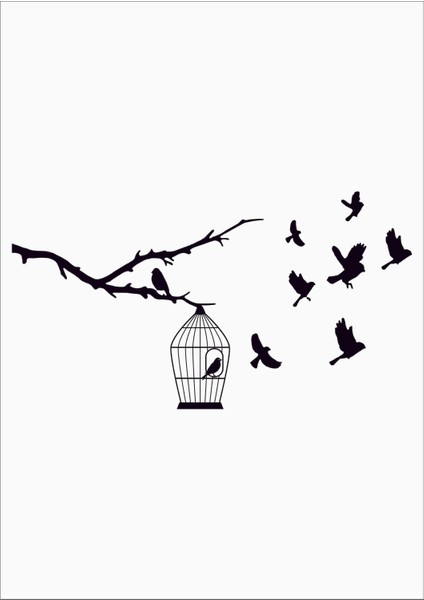 Özgürlüge Uçan Kuşlar Duvar Sticker