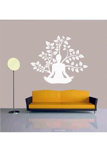 Yoga Yapan Kadın Duvar Sticker