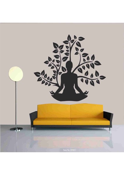 Yoga Yapan Kadın Duvar Sticker fiyatları