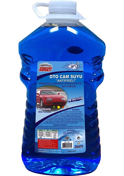 Antifrizli Oto Cam Suyu 3 lt %30 Derece