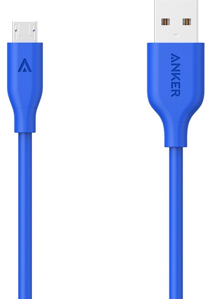 PowerLine Micro USB Şarj/ Data Kablosu 0.9 Metre - Mavi -A8132 (Anker Türkiye Garantili)