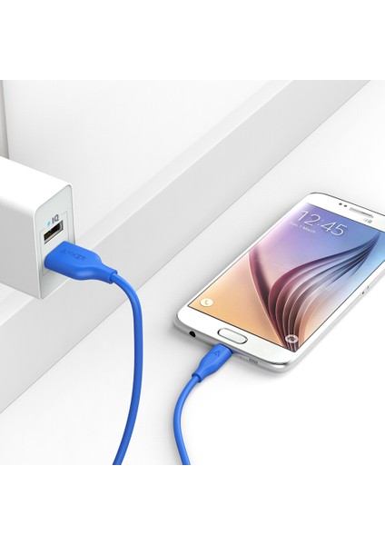PowerLine Micro USB Şarj/ Data Kablosu 0.9 Metre - Mavi -A8132 (Anker Türkiye Garantili) fırsatları