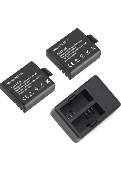 EKEN Aksiyon Kamera Çiftli USB Şarj İstasyonlu Çiftli Batarya Pakedi 3lü Şarj Aleti Seti