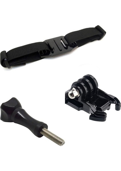 GP04VH Aksiyon Kamera Delikli Kask Aparatı ve Hızlı Tak Çıkar Vidalı 3lü Set