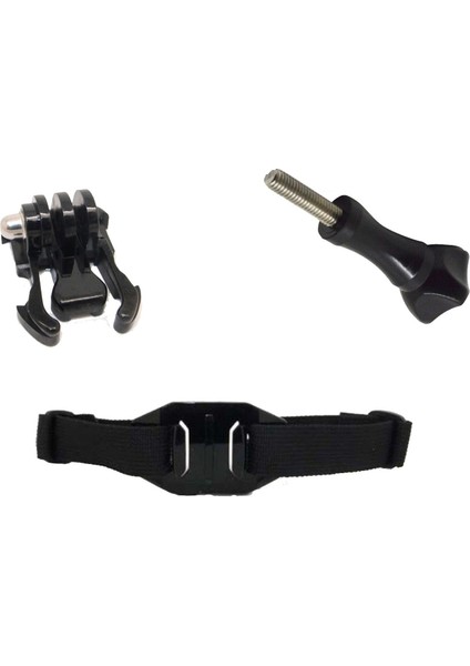 GP04VH Aksiyon Kamera Delikli Kask Aparatı ve Hızlı Tak Çıkar Vidalı 3lü Set