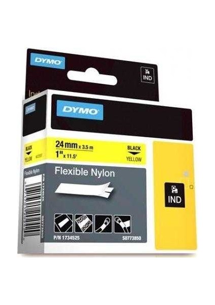 RhinoPro Esnek Naylon Şerit 24mmx3.5m SarıSiyah 1734525
