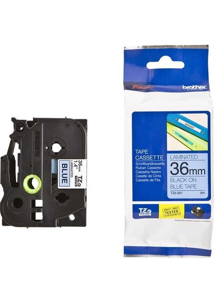 P-Touch Tz-Tape 36Mm Mavi- Siyah Etiket 36Tze561