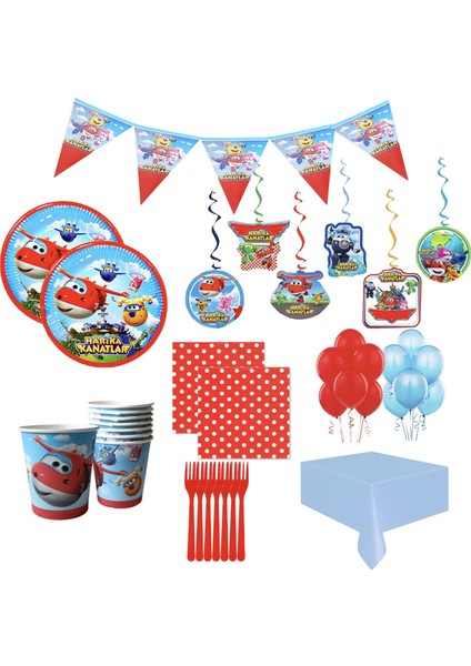 16 Kişilik Harika Kanatlar Parti Konsepti Tabak Bardak Çatal Set