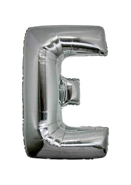Harf Folyo Balon E Harfi Büyük Boy Balon Gümüş/Gri 100CM