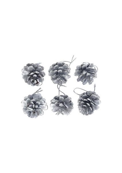 Gümüş Lüks Kozalak 4cm 6′li