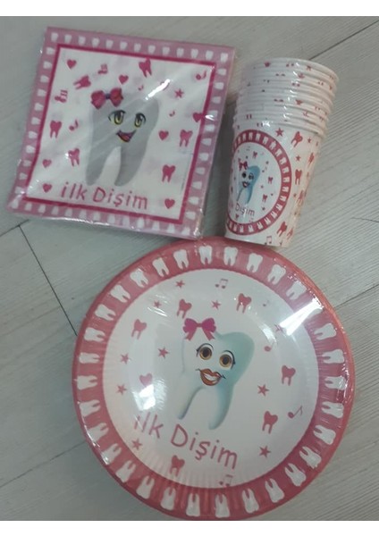 İlk Dişim Pembe Parti Seti 8 Kişilik