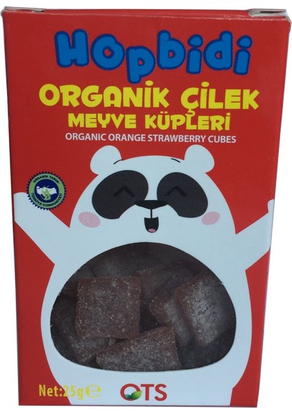 Organik Hopbidi Meyve Küpleri Çilek 25 gr