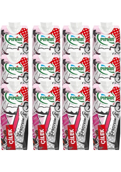 Protein Süt Çilek 500 ml X 12' li