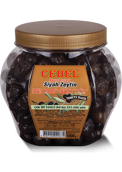Siyah Zeytin Çok İri Taneli 1000 gr Pet