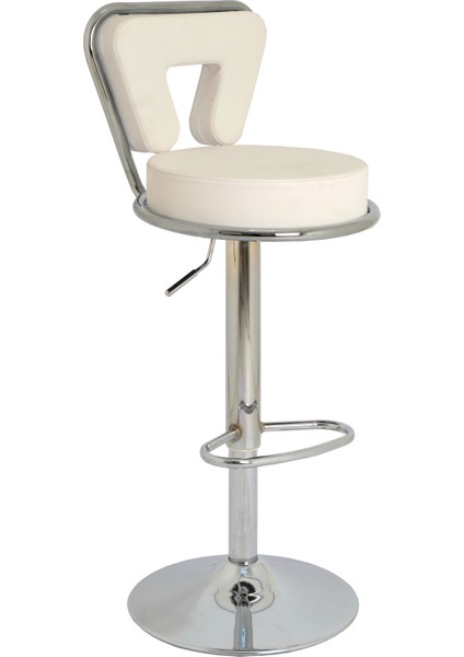 Virago Bar Sandalyesi - Beyaz Deri - 9540S0109