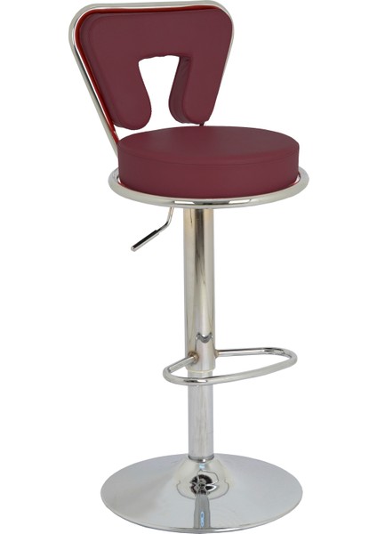 Virago Bar Sandalyesi - Bordo Deri - 9540S0102
