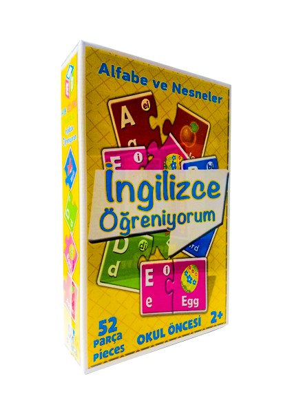 İngilizce Öğreniyorum 52 Parça Alfabe Ve Nesneler Eğitici Okul Öncesi Puzzle