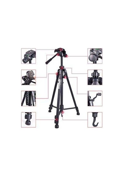 Weifeng 3570 Pro Tripod Çep Telefonu Tutucu Hediyeli Dslr,Slr Tripod 170Cm Kamera Tripod