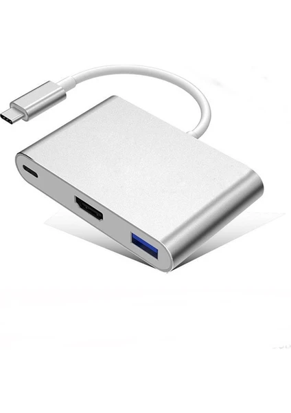 NHR- 088 Type C To USB-C 4 K Hd HDMI USB 3.0 Port Adaptörü Şarj USB-C