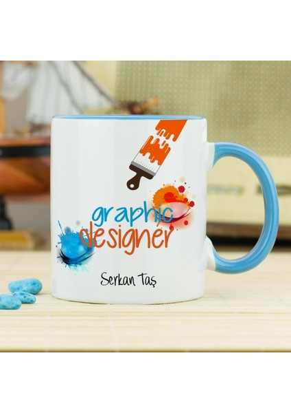 Grafik Tasarımcı Kupa Bardak - Mavi