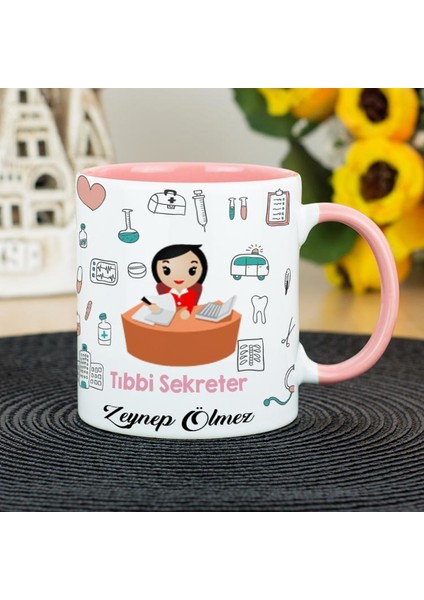 Tıbbi Sekreter Kupa Bardak - Pembe