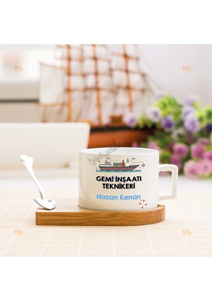 Gemi İnşaatı Teknikeri Stantlı Fincan