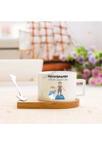 Fizyoterapist Erkek Figürlü Stantlı Fincan