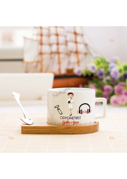 Odyometrist Kadın Figür Stantlı Fincan