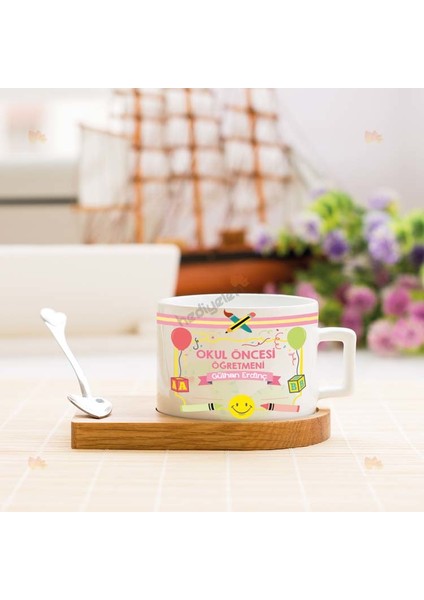 Okul Öncesi Öğretmenine Hediye Stantlı Fincan