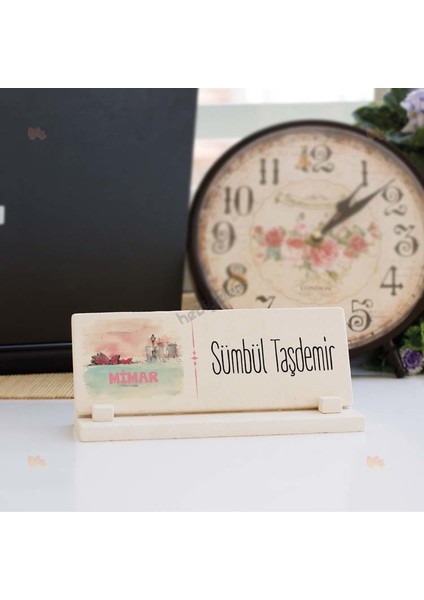 Mimar Pembe Modern Tasarım Taş İsimlik