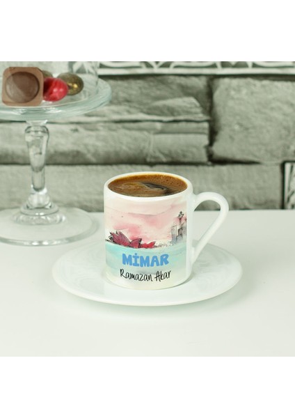 Mimar Modern Mavi Tasarım Kahve Fincanı