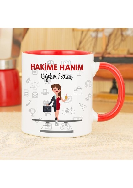 Hakime Hanım Kupa Bardak - Kırmızı