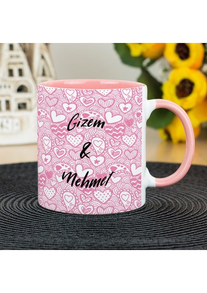 Aşk Kupa Bardak - Pembe