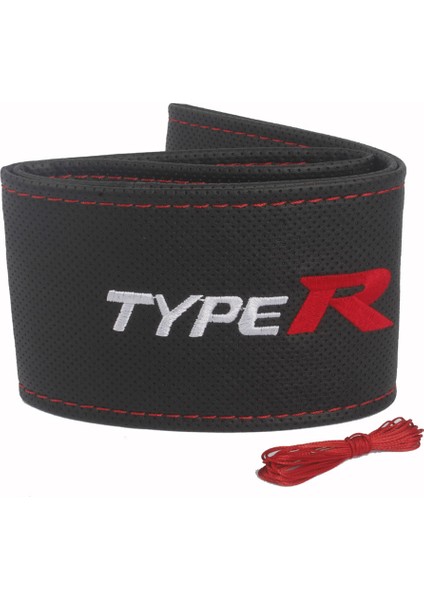 Dikmeli Deri Direksiyon Kılıfı Nakışlı Model Type R