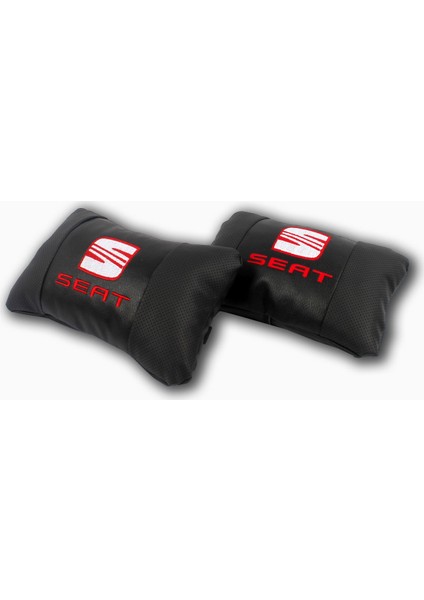 Seat Araca Özel Nakışlı Oto Deri Boyun Yastığı