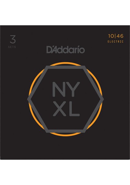 Nyxl1046-3P Regular Light Nyxl Nickel Wound Multi-Pack Elektro Gitar Teli 010 - 3 Set