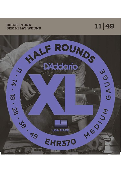 Ehr370 Half Rounds, Medium Takım Tel Elektro Gitar Teli 011-049