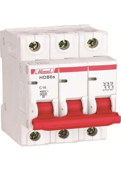 Hdb6Sl3C25 - 3X25A C Tipi 4,5 Ka Otomatik Sigorta Tse